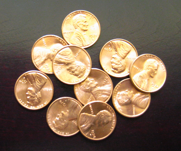 10 pennies